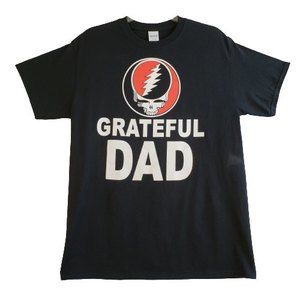 Grateful Dad T-Shirt Tee Size Medium Black Red White Graphic Gildan